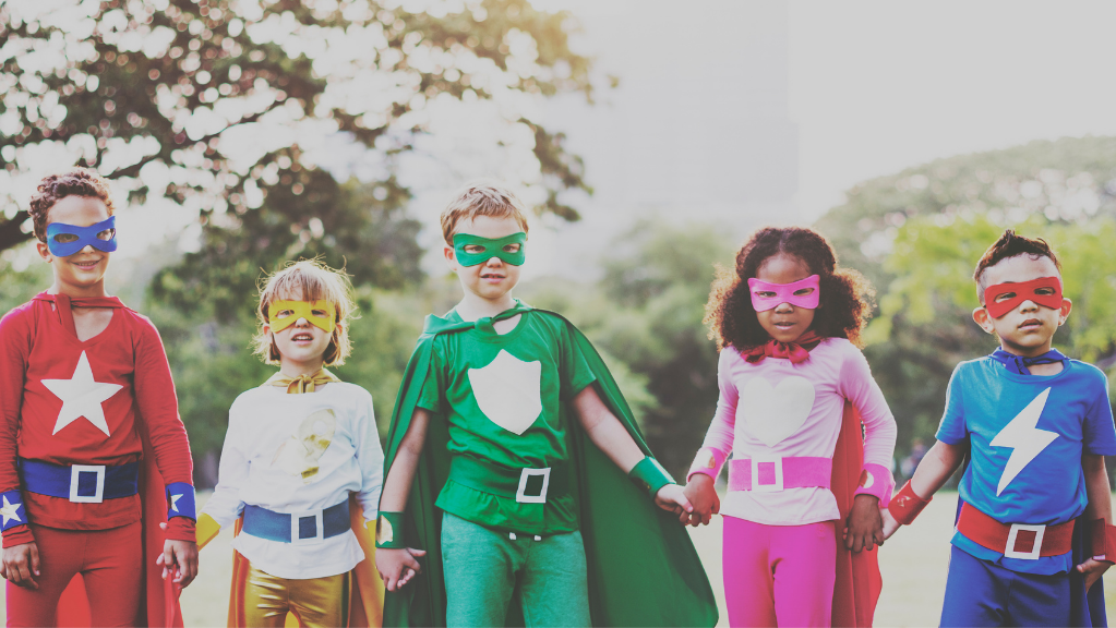 Children Dressed as Superheroes